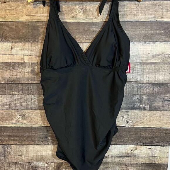 NWT Isabel Ingrid & Isabel Maternity Women's Black One Piece Swimsuit Size L - Picture 1 of 5